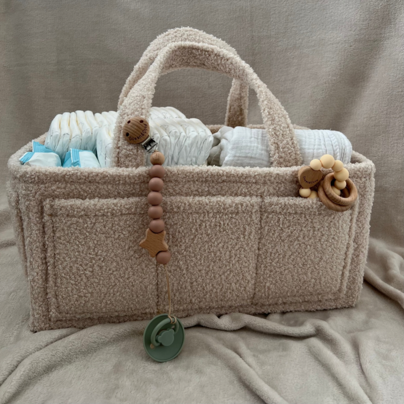 Baby Nappy Caddy Organiser Teddy Fabric By Ocean & Cove 1