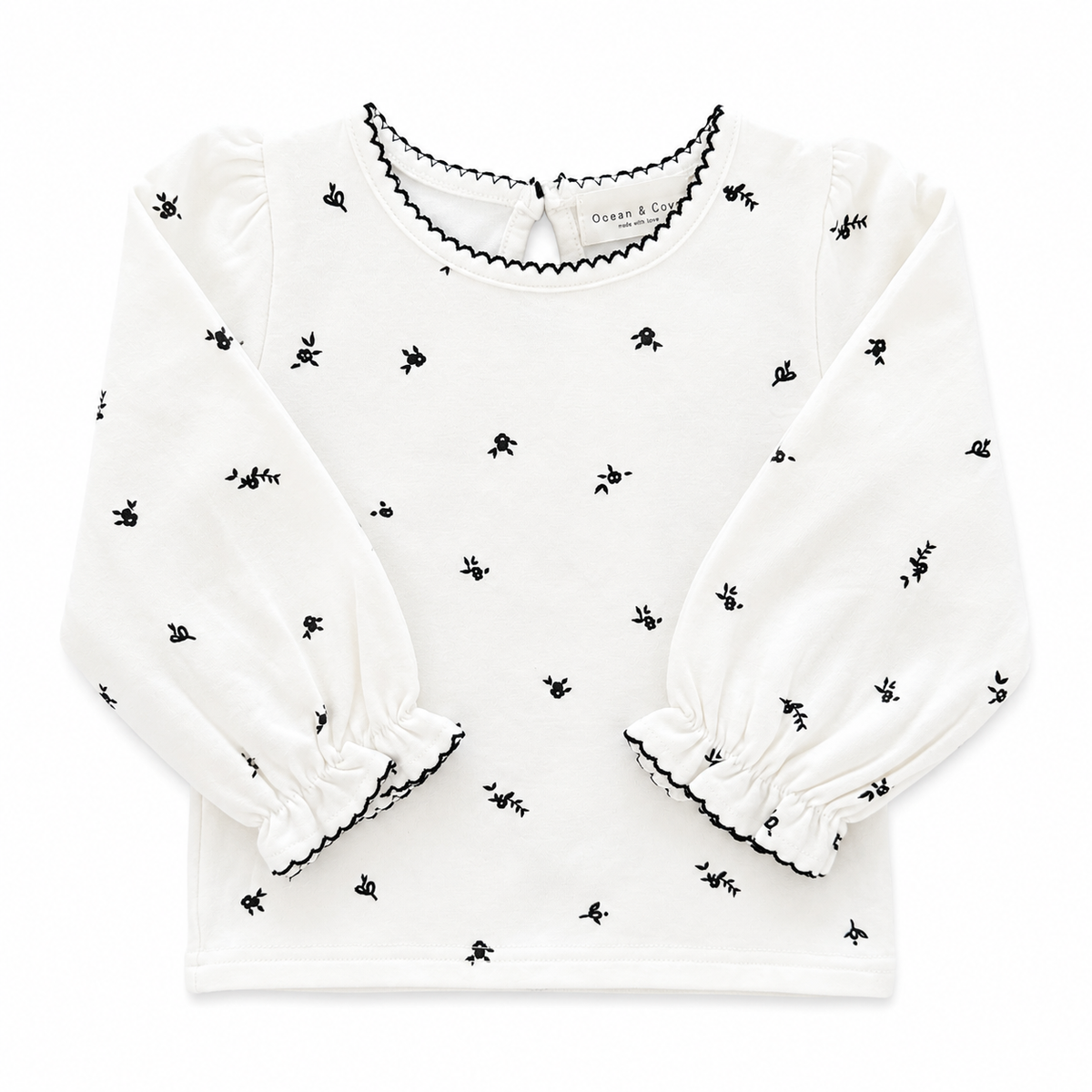 Sample - White Floral Long Sleeve Top 12-18 months