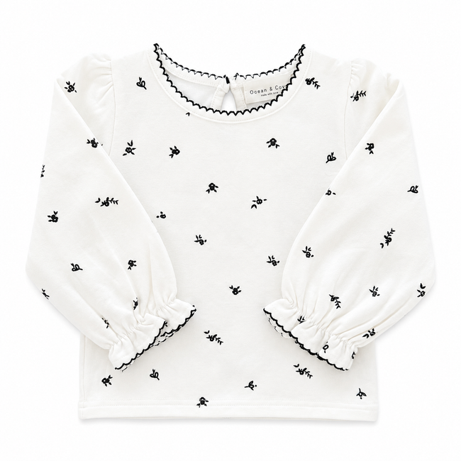 Sample - White Floral Long Sleeve Top 12-18 months