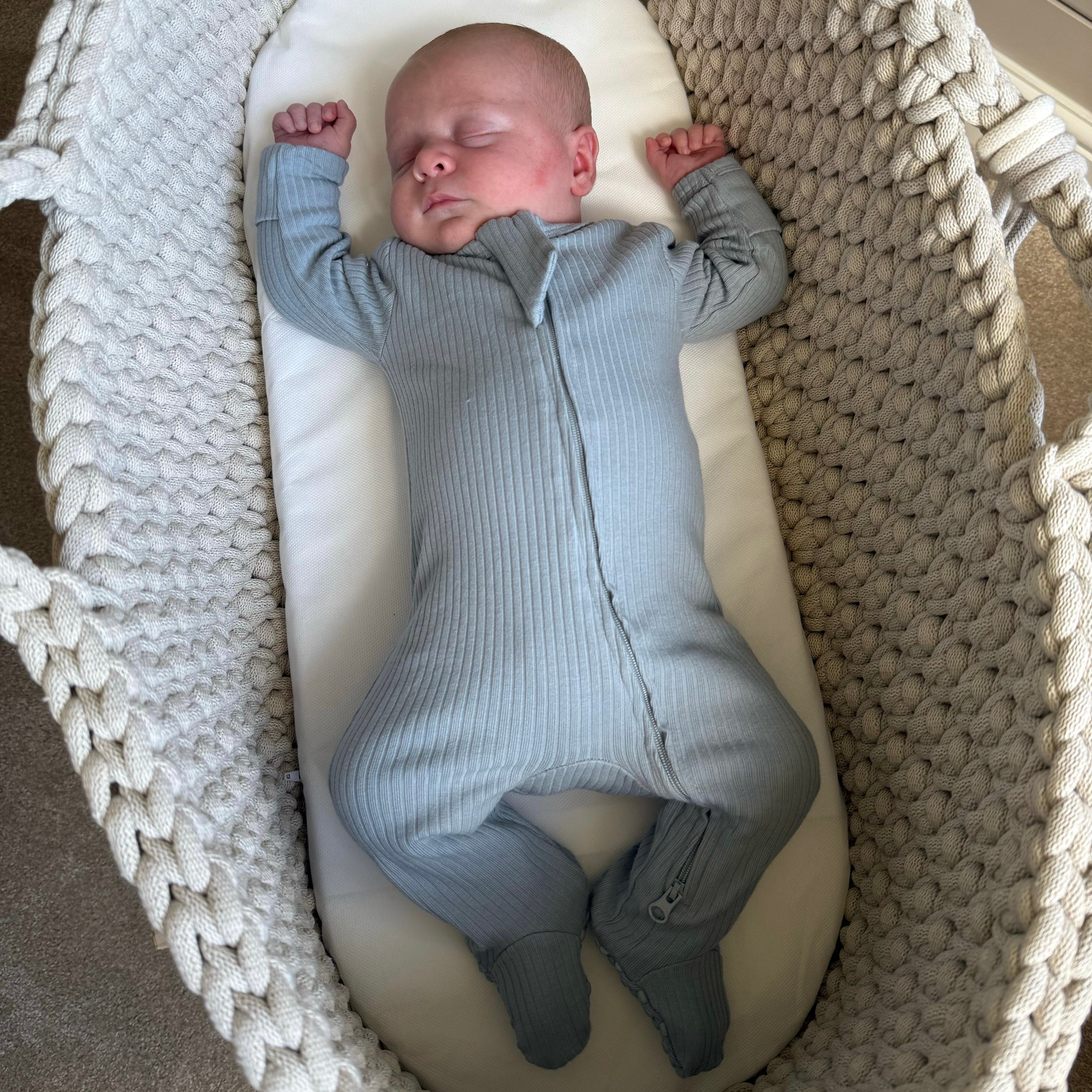 Baby Ribbed Sleepsuit 4
