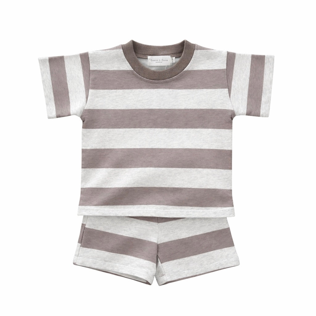 Striped oversized t-shirt and shorts set - view 6