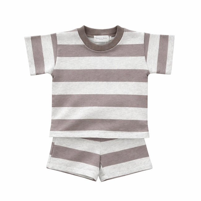 Stripe T Shirt and Shorts Set