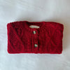 Red Chunky Cable Knit Cardigan