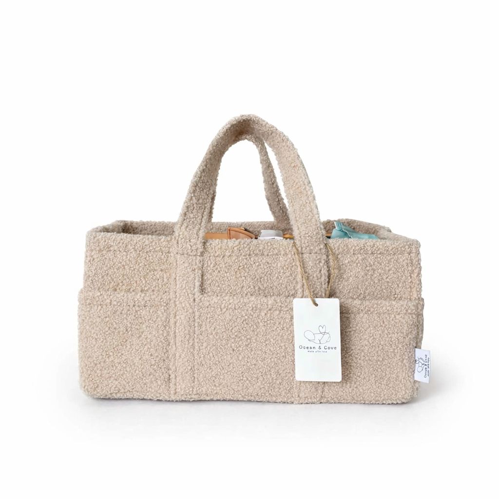 Baby Nappy Caddy Organiser Teddy Fabric