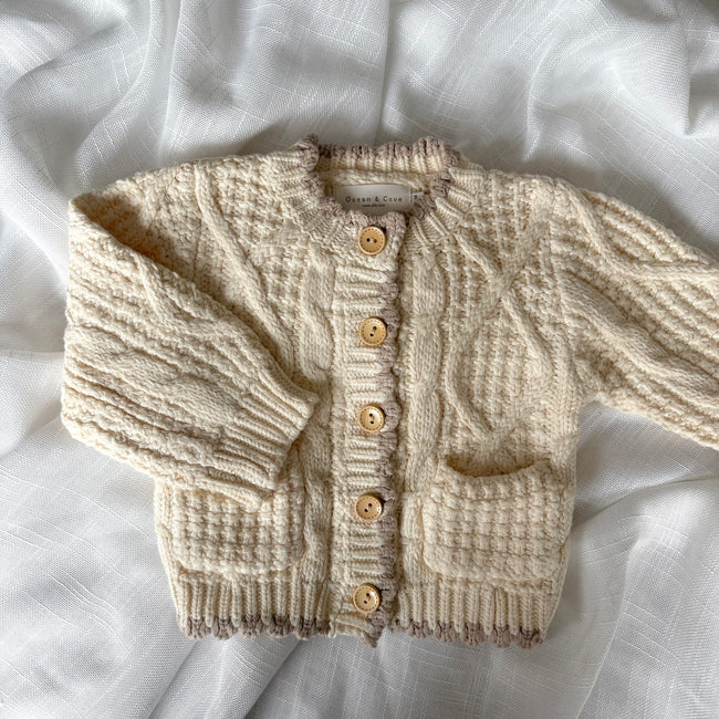 Neutral Trim Chunky Cardigan