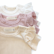 Organic Cotton Ribbed Frill Sleeve Bodysuits (3 pack)