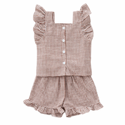 Ruffled muslin top and shorts co-ord by Ocean & Cove
