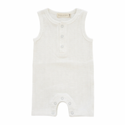 Organic Cotton Sleeveless Ribbed Rompers