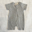Organic Cotton Ribbed Zip Rompers