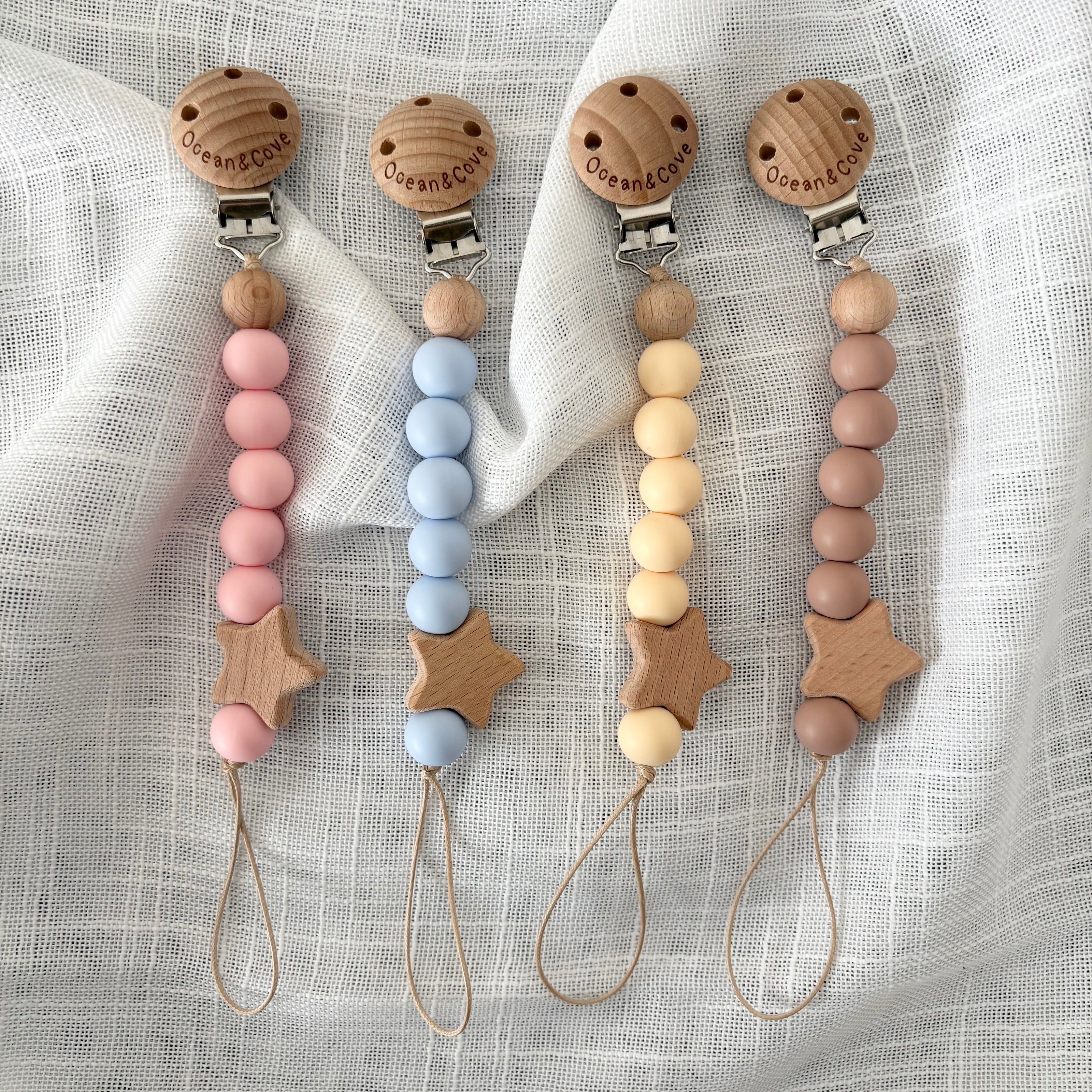 Baby Silicone Star Dummy Clips