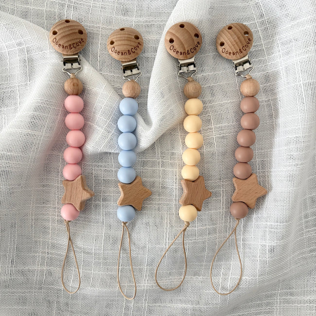 Baby Silicone Star Dummy Clips