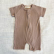 Organic Cotton Ribbed Zip Rompers