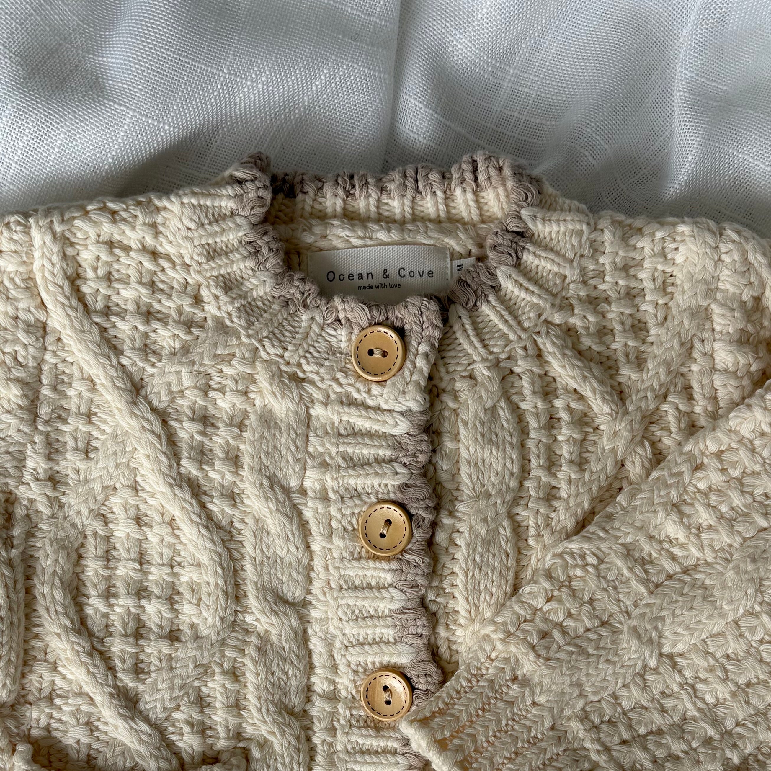 Neutral Trim Chunky Cardigan