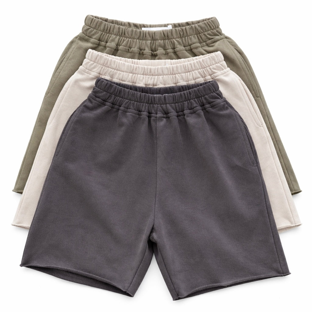 Raw Hem Longline Sweat Shorts (3 pack)