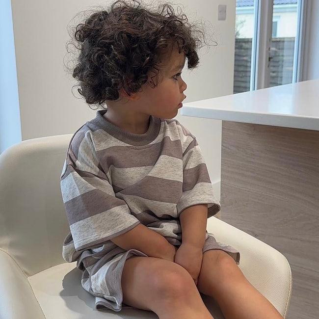 Stripe T Shirt and Shorts Set