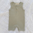 Organic Cotton Sleeveless Ribbed Rompers