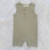 Organic Cotton Sleeveless Ribbed Rompers
