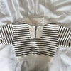 3/4 Zip Neck Striped Sweatshirt