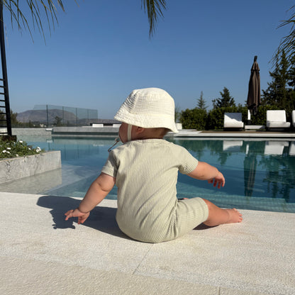 Organic Cotton Ribbed Zip Rompers