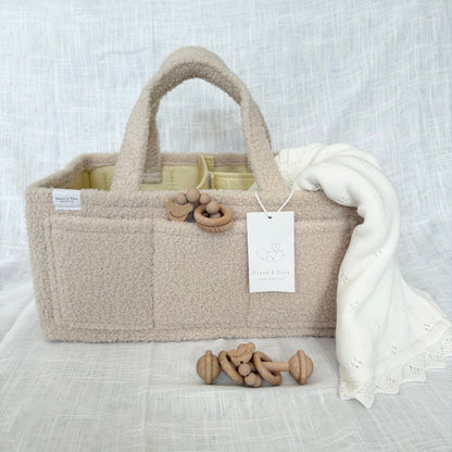 Baby Nappy Caddy Organiser Teddy Fabric