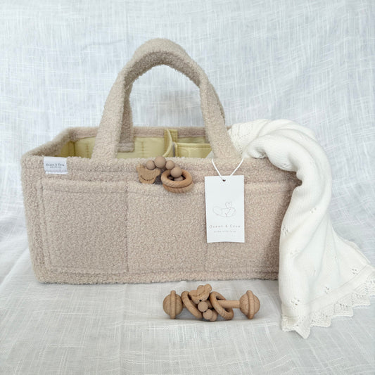 Baby Nappy Caddy Organiser Teddy Fabric