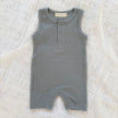 Organic Cotton Sleeveless Ribbed Rompers