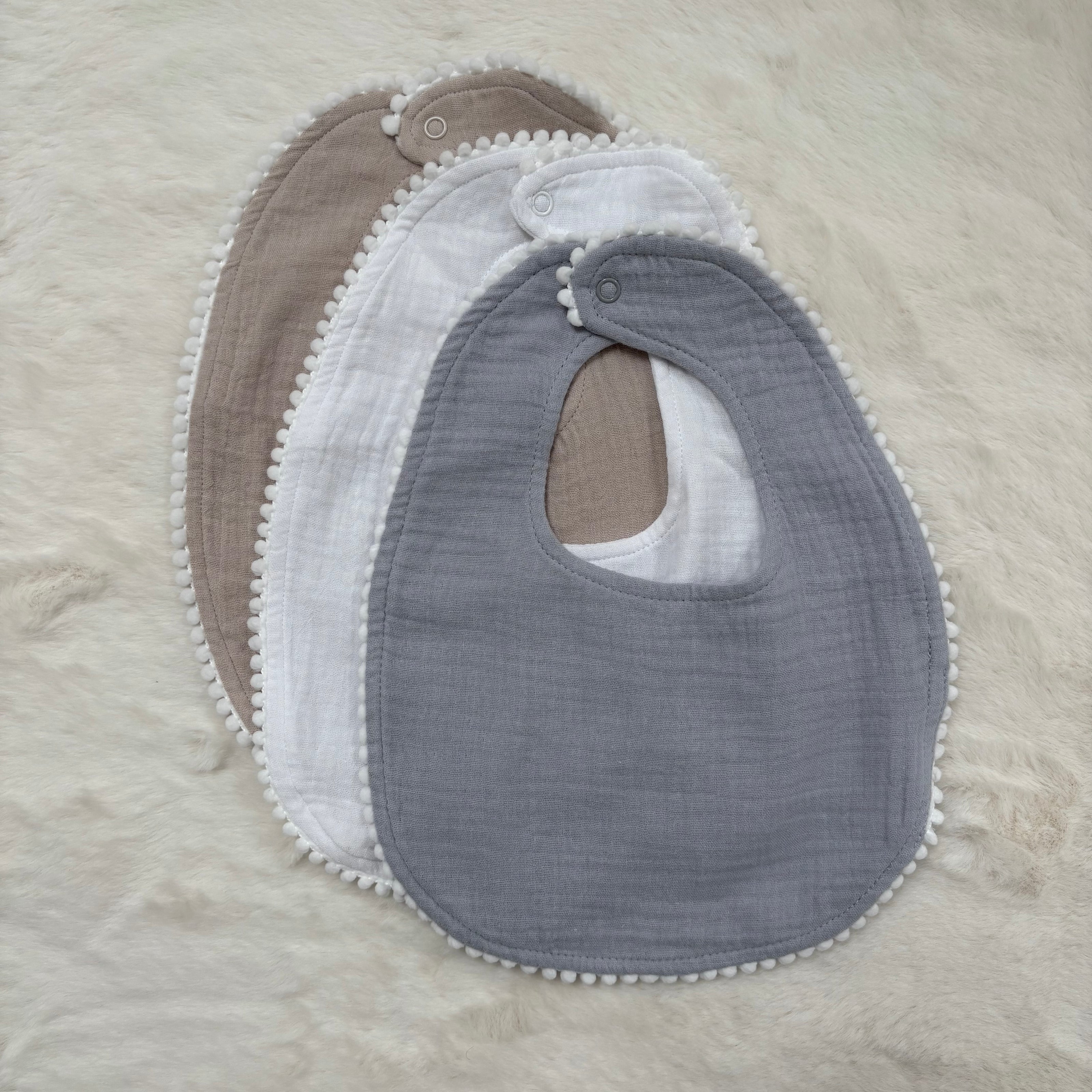 Organic cotton baby dribble bibs pack with muslin fabric