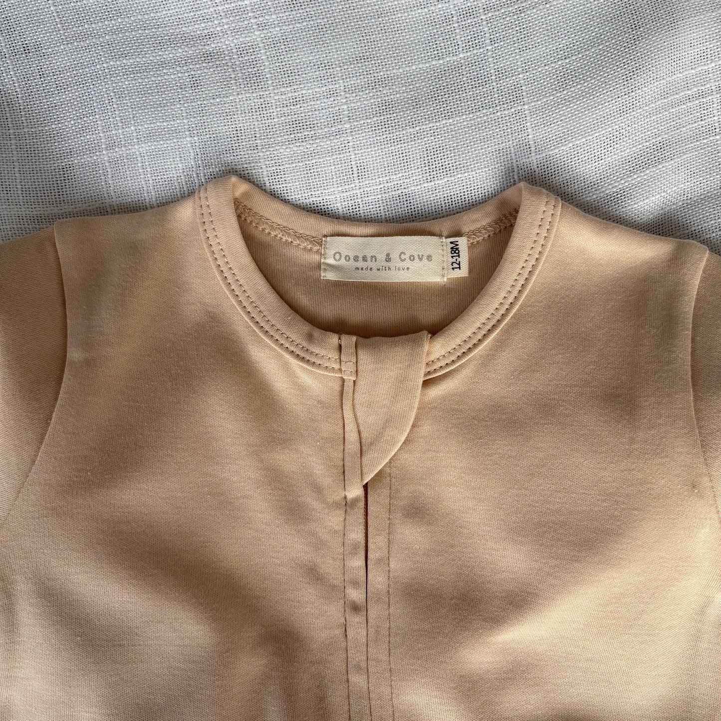Beige Organic Cotton Zip Romper 12-18 Months