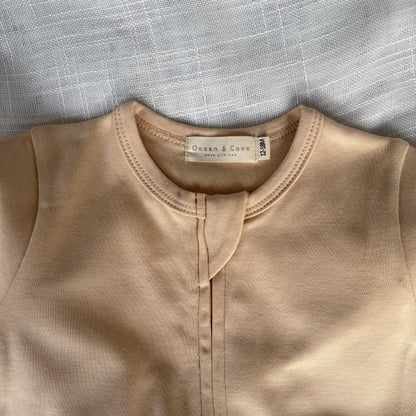 Beige Organic Cotton Zip Romper 12-18 Months
