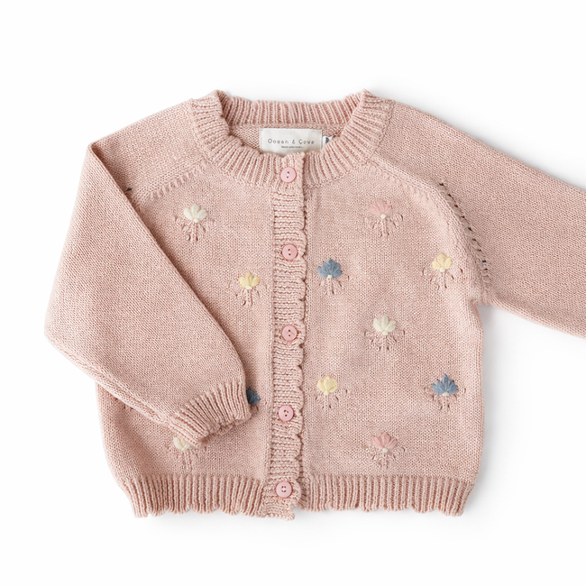 Baby Pink Embroidered Cardigan