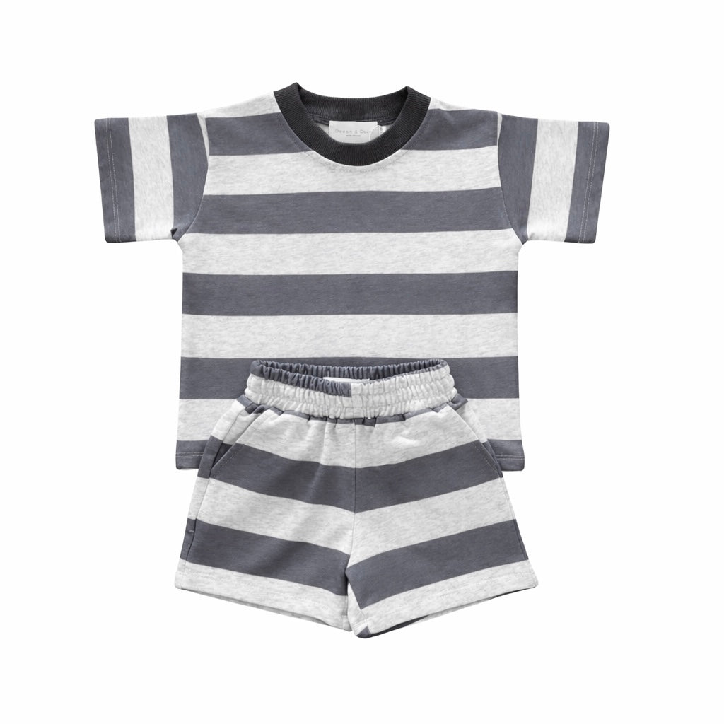 Stripe T Shirt and Shorts Set