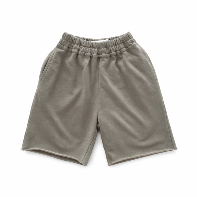 Raw Hem Longline Sweat Shorts