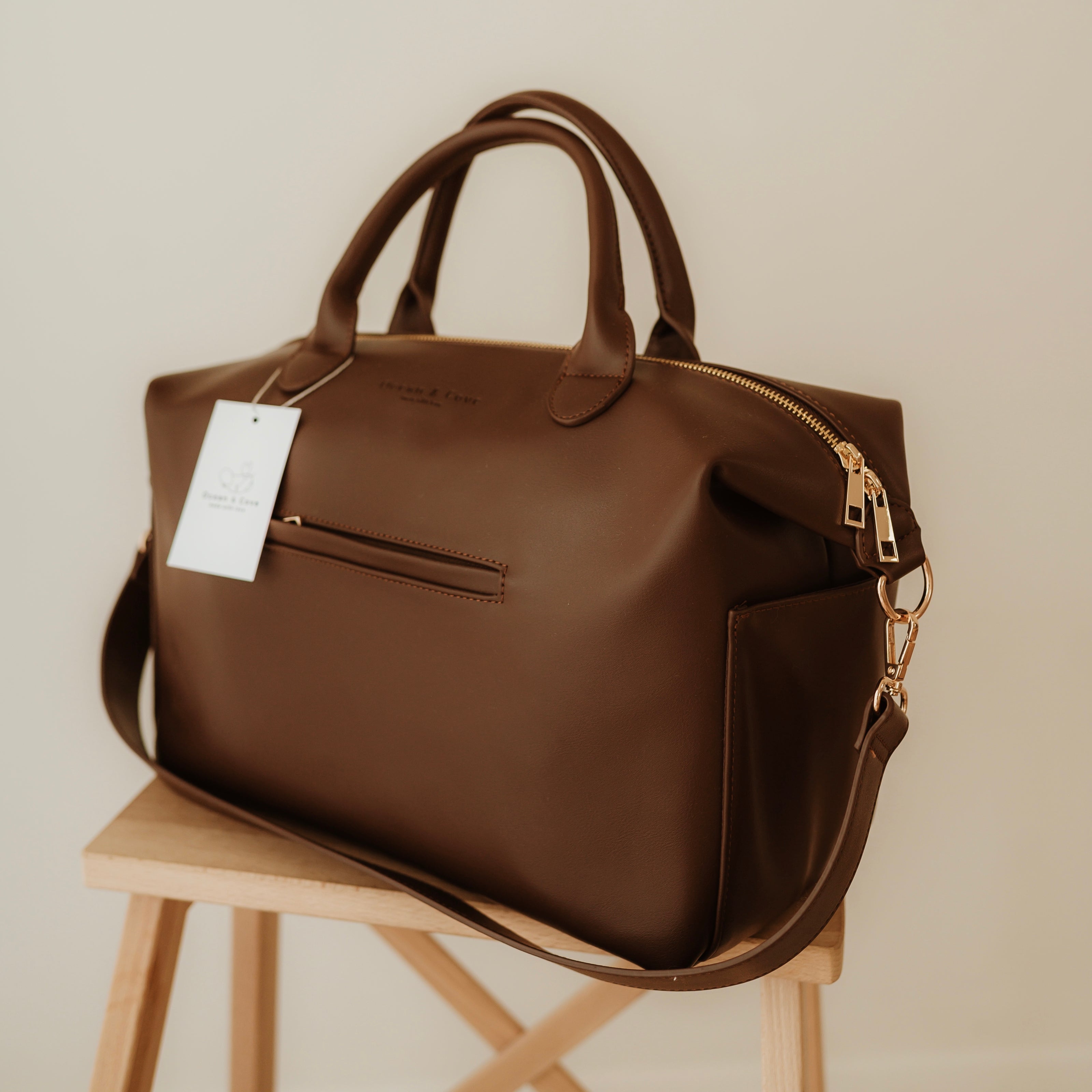 Vegan Leather Midi Baby Nappy Changing Bag