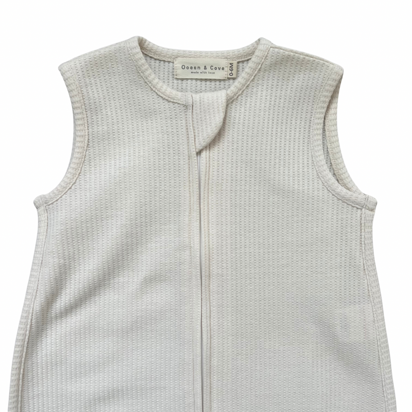 0.5tog Waffle Two-Way Zip Summer Sleeping Bag Ivory 0-6 Months