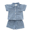 Denim Shirt and Shorts Set