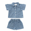 Denim Shirt and Shorts Set