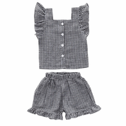 Ruffled muslin top and shorts co-ord - view 4