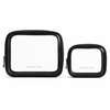 Pebbled Vegan Leather Trim Clear Pouches (2 pack)