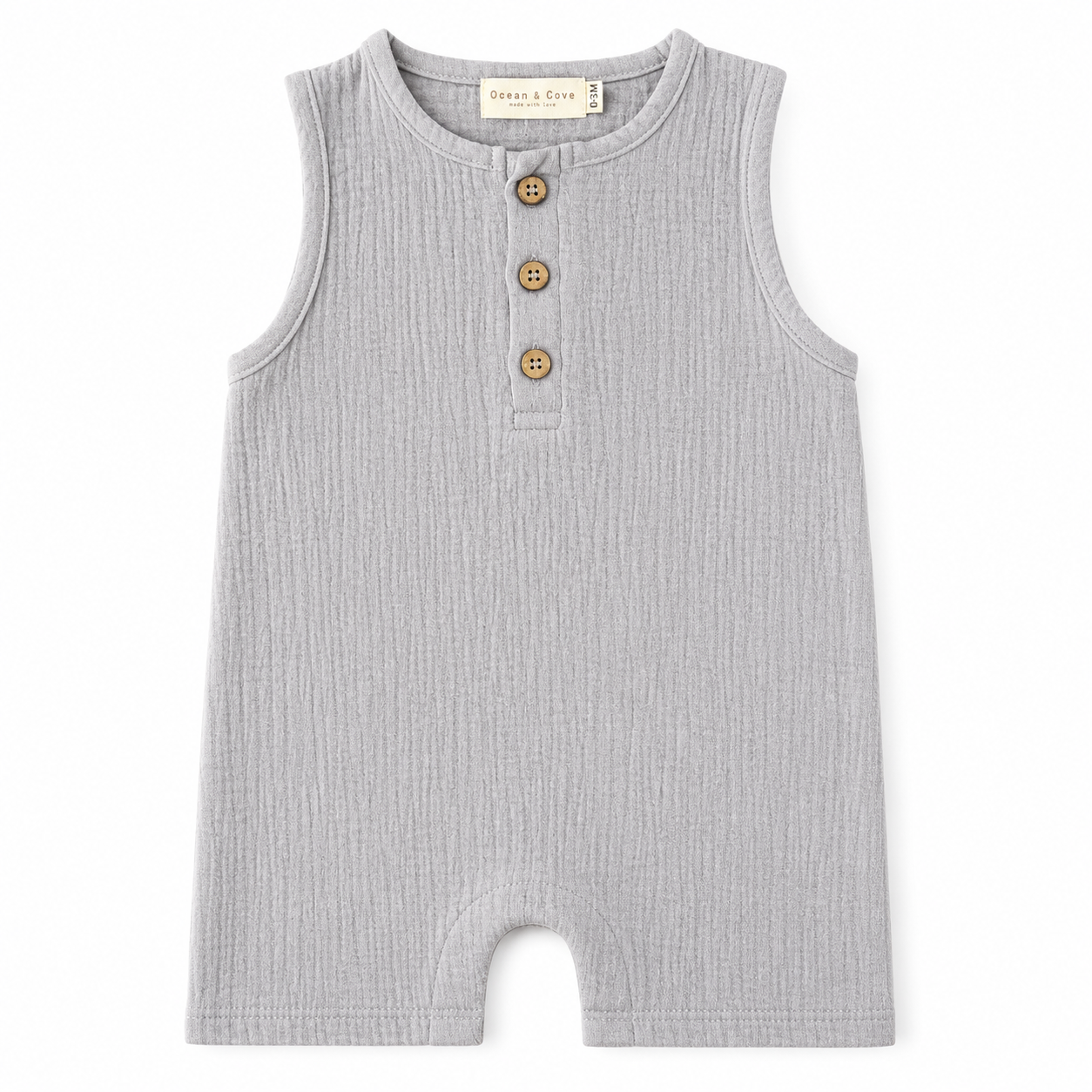 Sample Sale - Grey Muslin Romper (6-12 months)